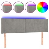 Cumpara ieftin Tablie de pat cu LED, gri deschis, 147x16x78/88 cm, catifea