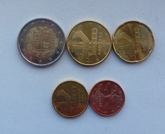 Lot monede Andorra - 2, 10, 20, 50 Euro Cent si 2 Euro