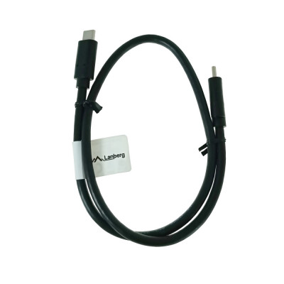 Cablu USB-C 3.1 gen.2 tata-tata, Lanberg 43691, Quick Charge 4.0, Power Delivery 3.0, 10GB S, PD 100W, 50cm, negru foto