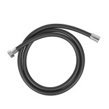 Furtun de dus Leziter Strong, PVC, 1.5m, Negru, Flexibil, Racord Cupru G1/2