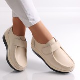 Cumpara ieftin Pantofi dama cu Platforma Bej din Piele Naturala Riley, 36