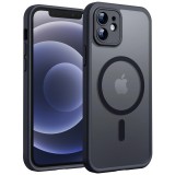 Husa iPhone 12 Asteroid GSM PureFrost MagSafe, negru frost