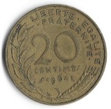 Monedă Franța 20 centimes 1964