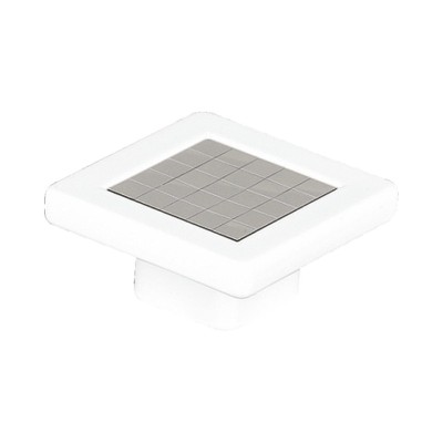Buton pentru mobila patrat, cu model, X2-92, alb + crom foto