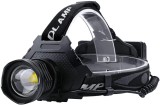 Lanterna Frontala LED P70, 15W, 3 Acumulatori 18650, USB Power Bank, Zoom, Stop Semnalizare, Aluminiu/ABS, Reincarcabila