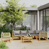 vidaXL Set mobilier grădină cu perne, 7 piese, lemn masiv de acacia 3057629