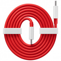 Cablu Date si Incarcare USB Type-C la USB Type-C OnePlus 2, Warp Charge 65, 1 m, Rosu