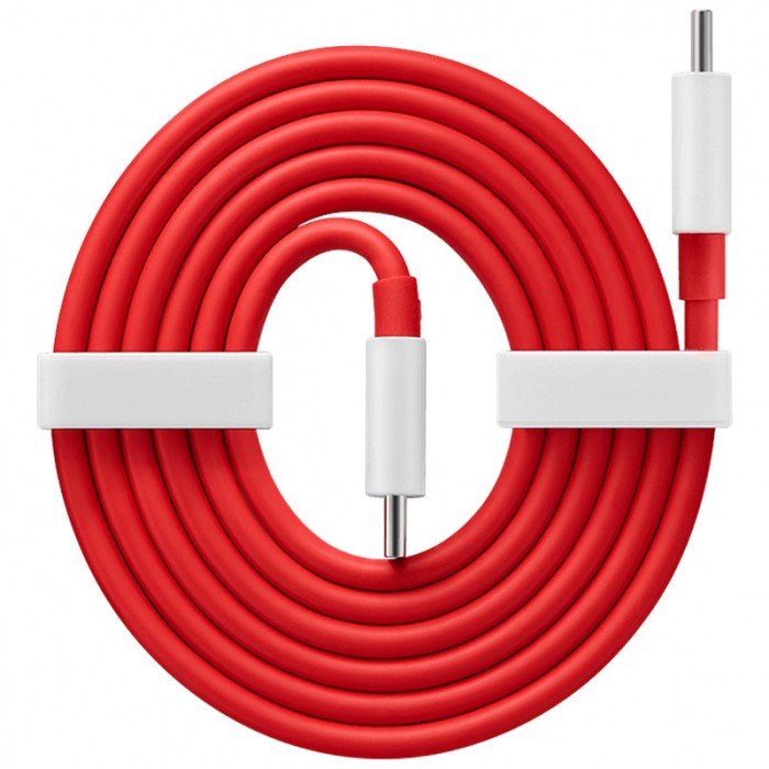 Cablu Date si Incarcare USB Type-C la USB Type-C OnePlus Nord N10 5G, Warp Charge 65, 1 m, Rosu