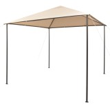 Cort Pavilion vidaXL 3x3m, Oțel, Bej, Impermeabil, Anti-UV, Foișor Gradina, Baldachin, Montare Usoara