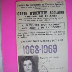 HOPCT CARTE DE IDENTITATE SCOLARA 1968-1969 FRANTA [1 ]CARTE D IDENTITE SCOLAIRE