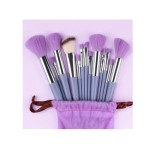Set de 13 pensule de machiaj cu husa inclusa, Mov