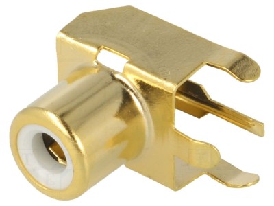 Conector RCA mamă 90&amp;deg; aurit foto