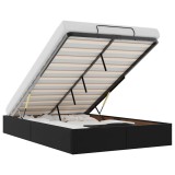 Cadru de pat otoman fara saltea Negru piele artificiala, DKD Home Decor