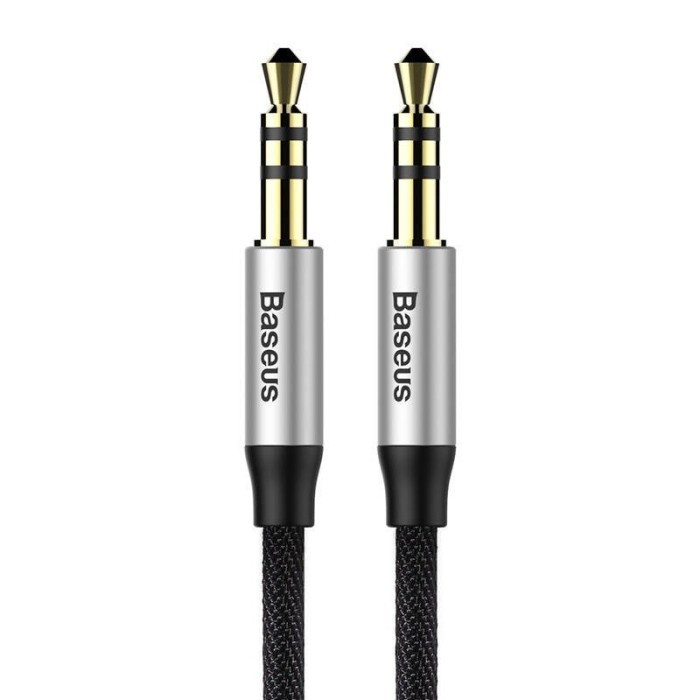Baseus Yiven 1.5m mini jack 3.5mm AUX cablu audio (negru/argintiu)