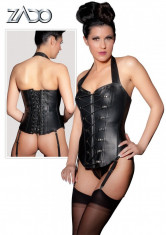 Corset Body Femei Piele Naturala + Chiloti foto