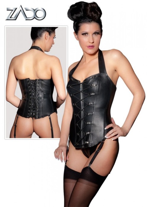 Corset Body Femei Piele Naturala + Chiloti