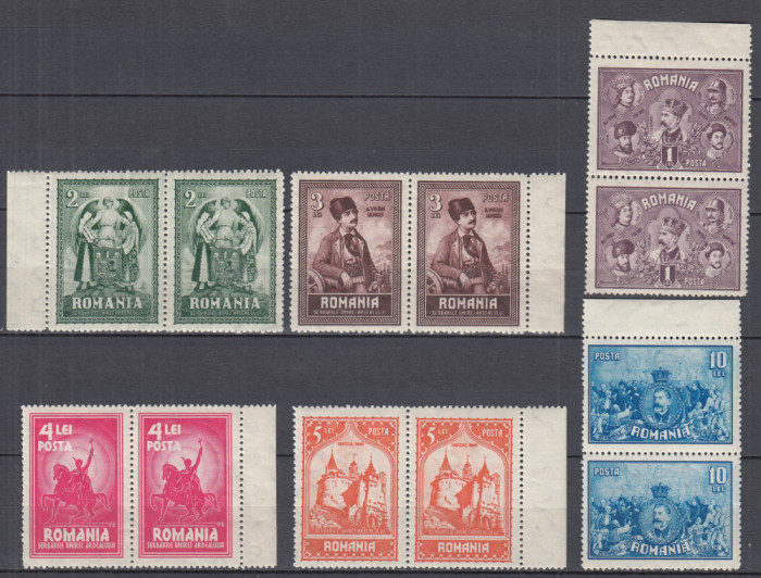 ROMANIA 1929 LP 82 - 10 ANI DE LA UNIREA TRANSILVANIEI PERECHE SERII MNH