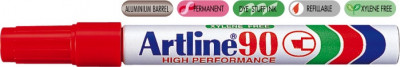 Permanent Marker Artline 90, Corp Metalic, Varf Tesit 2.0-5.0mm - Rosu foto