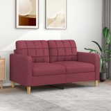 Cumpara ieftin Canapea cu 2 locuri, roșu vin, 140 cm, material textil