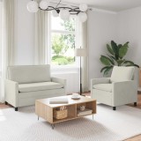 vidaXL Set de canapea 2 pcs Crem Catifea 3417032