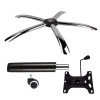 Set placuta balans metalica 20 cm x 15 cm, baza 60 cm, rolă universală cauciuc si cilindru piston, gaz, pentru scaune birou, negru, 35 cm