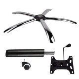 Cumpara ieftin Set placuta balans metalica 20 cm x 15 cm, baza 60 cm, rolă universală cauciuc si cilindru piston, gaz, pentru scaune birou, negru, 35 cm