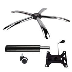 Set placuta balans metalica 26 x 15 cm, baza 60 cm, rolă universală cauciuc si cilindru piston, gaz, pentru scaune birou, negru, 35 cm