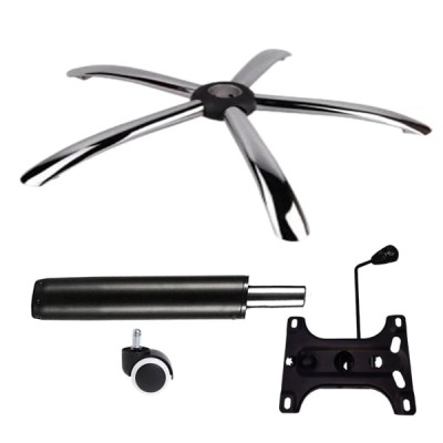 Set placuta balans metalica 20 cm x 15 cm, baza 60 cm, rolă universală cauciuc si cilindru piston, gaz, pentru scaune birou, negru, 35 cm foto