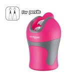 Ascutitoare plastic dubla,pentru creioan, cu rezervor, roz