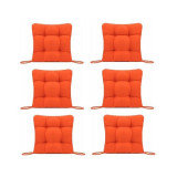 Set Perne decorative pentru scaun de bucatarie sau terasa, dimensiuni 40x40cm, culoare Orange, 6 buc/set, Palmonix