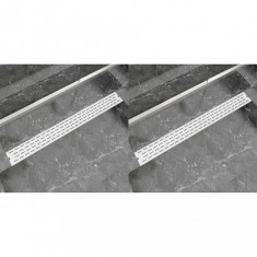 vidaXL Rigolă de duș liniară 2 buc. 1030x140 mm oțel inoxidabil, linii