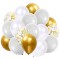 Set 50 baloane pentru petrecere, 40cm, alb, auriu, gri Household NewTrend