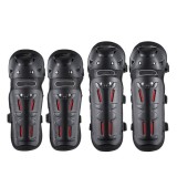 Set Protectii Moto pentru Genunchi si Coate, ABS Durabil, Usoare, Confortabile, Reglabile, Pentru Moto, Scuter, ATV, Enduro, Bicicleta, FIXATO, Negru