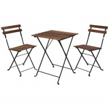 ProGarden Set mobilier bistro, 3 piese, negru GartenMobel Dekor, vidaXL