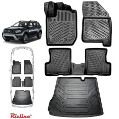 Set complet Rizline Dacia Duster 2018&ndash;2022 4x2 Prestige &ndash; Covorașe față, spate și tăviță portbagaj