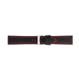 Curea de ceas Neagra cu cusatura rosie Morellato Futnet Genuine Leather 22mm