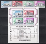 Jamaica 1980 - Crăciun - Biserici din Kingston, Colita, MNH