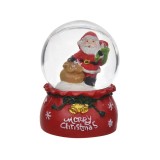 Glob Lichid Crăciun, Model Moș Crăciun, Bază Rotundă, Culoare Roșie, Mesaj Merry Christmas, Diametru 6.5cm, &Icirc;nălțime 9cm, Oem