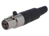 Mufă XLR mini mamă 4 pini cablu drept
