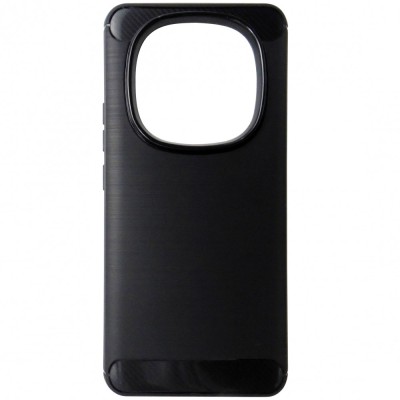 Husa tip capac spate Carbon silicon neagra pentru Xiaomi Redmi Note 14 Pro+ 5G foto