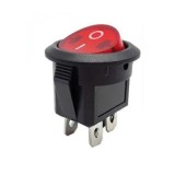 Intrerupator 6A-250V ON-OFF 4pin cu retinere IP20 20.5mm cu LED rosu GBC 24.2340.72, Generic