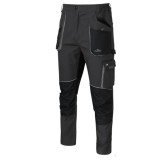 Pantaloni de protectie din Bumbac Classic 100 Stretch Slim gri cu negru