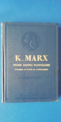 myh 311s - Karl Marx - Capitalul - Teorii asupra plusvalorii - volumul 4 ed 1959 foto