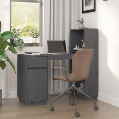 vidaXL Birou, gri, 110x53x117 cm, lemn masiv de pin 814511
