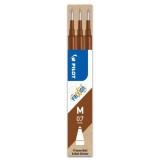 Set 3 rezerve roller Frixion Ball Pilot 0.7 mm varf mediu,maro