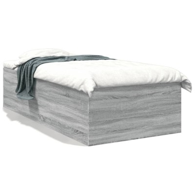 vidaXL Cadru de pat, gri sonoma, 90x190 cm, lemn prelucrat 3280977 foto