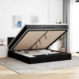 VidaXL Cadru de pat otoman cu saltea țesătură neagră 160x200cm