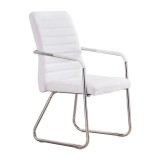 Cumpara ieftin Scaun pentru oaspeti Sefine alb cu picior din crom 53x45x97cm 45x53