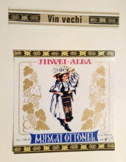 Etichete romanesti vin / eticheta veche romaneasca Muscat Otonel Jidvei ALBA &amp;#039;70 foto