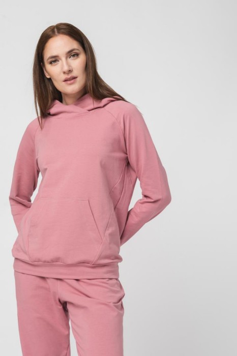 Hanorac coton raglan femei pink-l